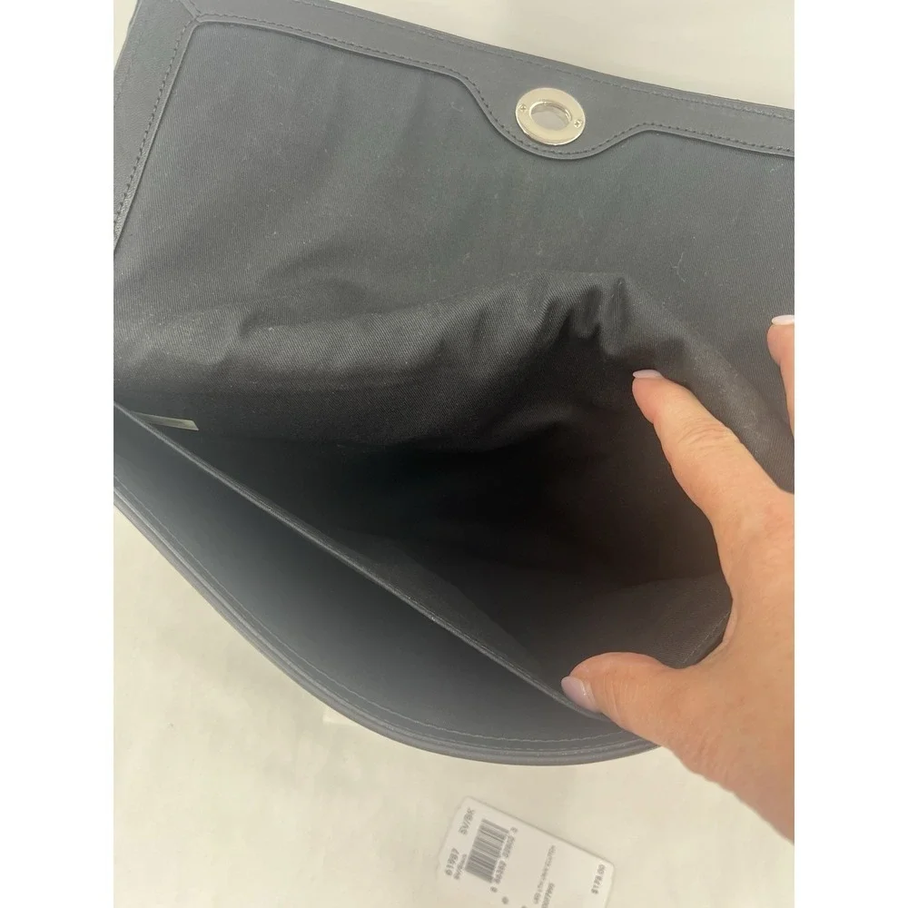 Coach Black Leather Univ Clutch Document Toggle 61987 Unisex Bag Purse